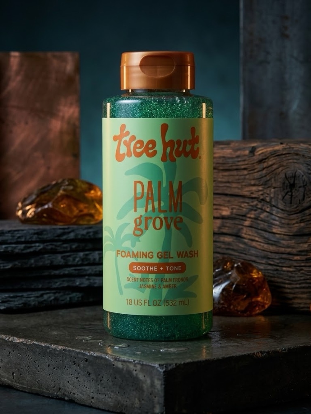 Tree Hut Palm Grove Body Wash 18oz - Palm + Amber Mist (Brand New/Sealed)